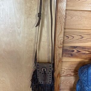 STS Ranchwear Brown Leather Fringe Bag